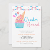 Party Blau Pink Cupcake Einladung (Vorderseite)