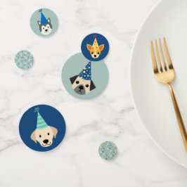 Party, blau und grün konfetti