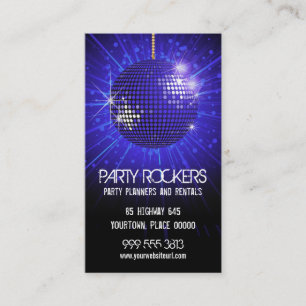 Party-blauer Spiegel-Mietball Visitenkarte