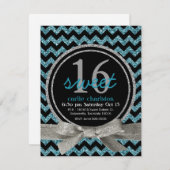 Party blauer und schwarzer des einladung (Vorne/Hinten)