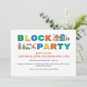 Party-Blockfarben Einladung (Stehend Vorderseite)