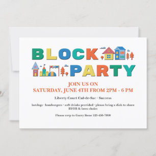 Party-Blockfarben Einladung