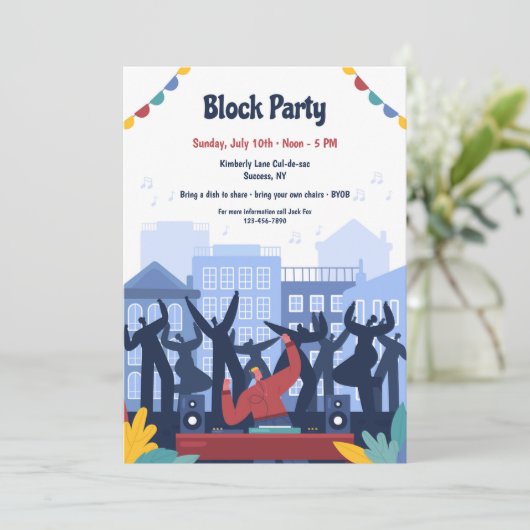 Party blockieren einladung (Stehend Vorderseite)