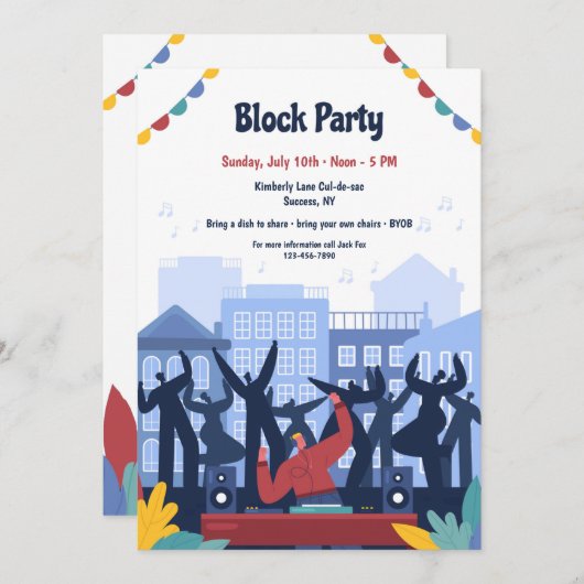 Party blockieren einladung (Vorne/Hinten)