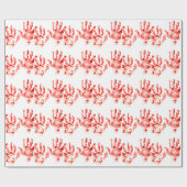 Party Bloody Handprint Design Halloween Geschenkpapier (Flach)
