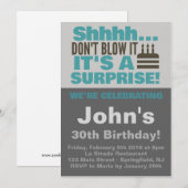 Party Blue Birthday Einladung (Vorne/Hinten)
