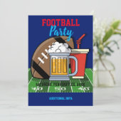 Party Blue Einladung (Stehend Vorderseite)