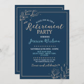 Party Blue Mens Women's Floral Einladung (Vorne/Hinten)