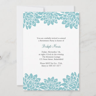 Party Blue Modern und floral einladen Einladung