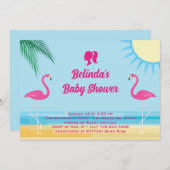 Party Blue Tropical Beach Baby Dusche Einladung (Vorne/Hinten)