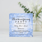 Party Blue Winter Wonderland Einladung (Stehend Vorderseite)