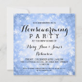 Party Blue Winter Wonderland Einladung (Vorderseite)