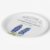 Party Bluebonnets Blume Baby Girl Pappteller (Schrägansicht)