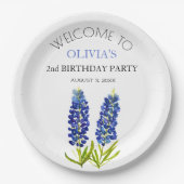 Party Bluebonnets Blume Baby Girl Pappteller (Vorderseite)