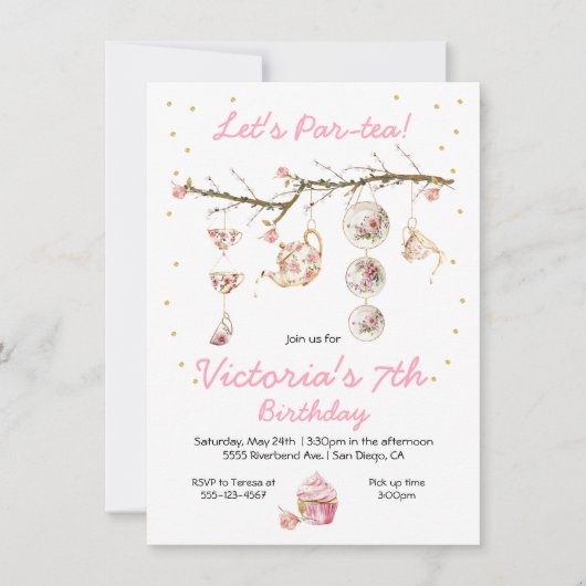 Party-Blumenkohl Geburtstag Einladung (Vorderseite)