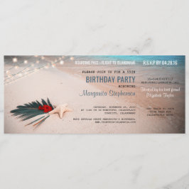Party Boarding Pass Ticket für Beach Destination Einladung