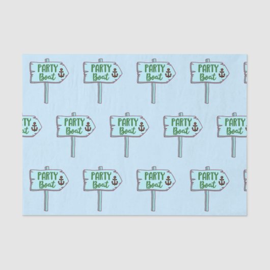 Party Boat with Anchor Nautical Theme Seidenpapier (Vorderseite)
