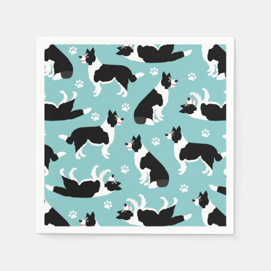 Party "Border Collie" und "Paw Print" Serviette (Vorderseite)