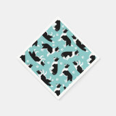 Party "Border Collie" und "Paw Print" Serviette (Ecke)