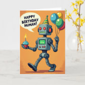 Party Bot Cupcake Karte (Gelbe Blume)