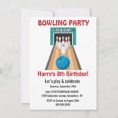 Party Bowling Einladung (Vorderseite)