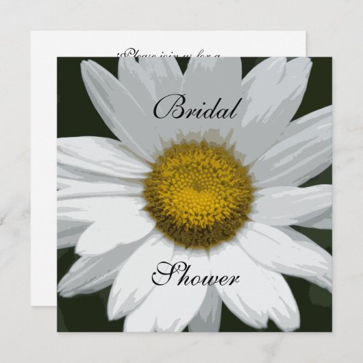 Party Brautparty "White Daisy Flower Garden" Einladung (Vorne/Hinten)