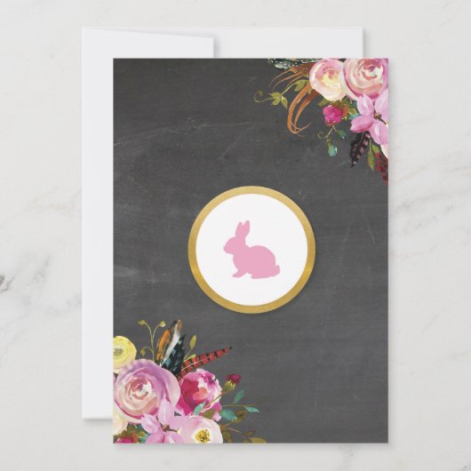 Party Bunny Oaster Ei Wandern Einladung (Rückseite)