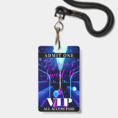 Party Bus Blacklight Tanz Sweet 16 VIP Pass Ausweis (Vorderseite mit Lanyard)