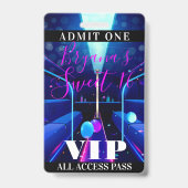 Party Bus Blacklight Tanz Sweet 16 VIP Pass Ausweis (Rückseite)