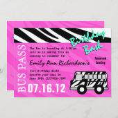 Party Bus Geburtstag Bash Einladung (Vorne/Hinten)