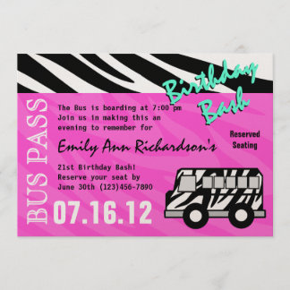 Party Bus Geburtstag Bash Einladung