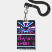 Party Bus Glühlicht Dance Floor VIP Pass Ausweis (Rückseite mit Lanyard)