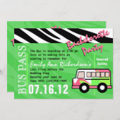 Party Bus Junggeselinnen-Abschied Bash Einladung (Vorne/Hinten)