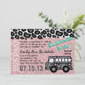 Party Bus Junggeselinnen-Abschied Bash Einladung (Stehend Vorderseite)