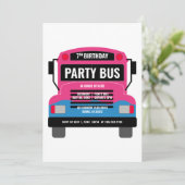 Party Bus zum Geburtstag Einladung (Stehend Vorderseite)