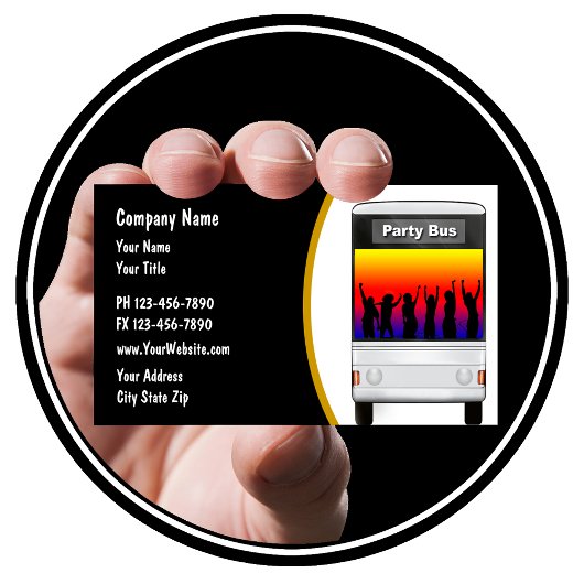 Party-Busmietkarte Visitenkarte