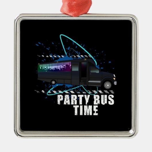 Party-Buszeit Ornament Aus Metall (Vorne)