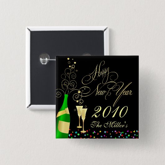 Party-Button des kundengebundenen Sylvesterabends Button (Vorne & Hinten)