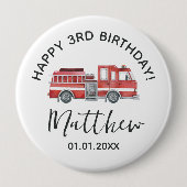 Party-Button für Fireruck Happy Birthday Button (Vorderseite)