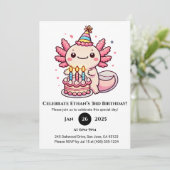 Party Cake Axolotl Geburtstag Einladung (Stehend Vorderseite)