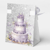 Party Cake Lavendel Floral Wasserfarbener Park/Gar Geschenkschachtel (Rückseite)