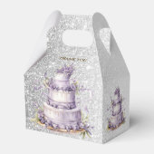 Party Cake Lavendel Floral Wasserfarbener Park/Gar Geschenkschachtel (Rückseite)