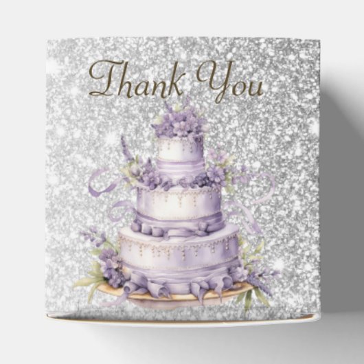 Party Cake Lavendel Floral Wasserfarbener Park/Gar Geschenkschachtel (Oben)