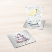 Party Cake Lavendel Floral Wasserfarbener Park/Gar Rechteckiger Pappuntersetzer (Vor Ort)