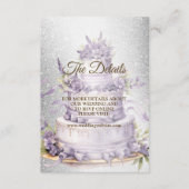 Party Cake Lavender Floral Elegante Hochzeit Begleitkarte (Vorderseite)