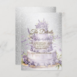Party Cake Lavender Floral Elegante Hochzeit Begleitkarte