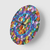 Party Candy Dots Numbered Runde Wanduhr (Winkel)