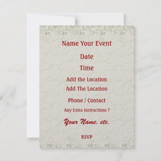 Party Card/Bridge - SRF Einladung (Rückseite)