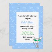 Party Cat Children's Birthday Einladung (Vorne/Hinten)