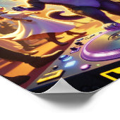 Party Cat DJ Leading the Ultimate Dance Floor Bash Poster (Ecke)